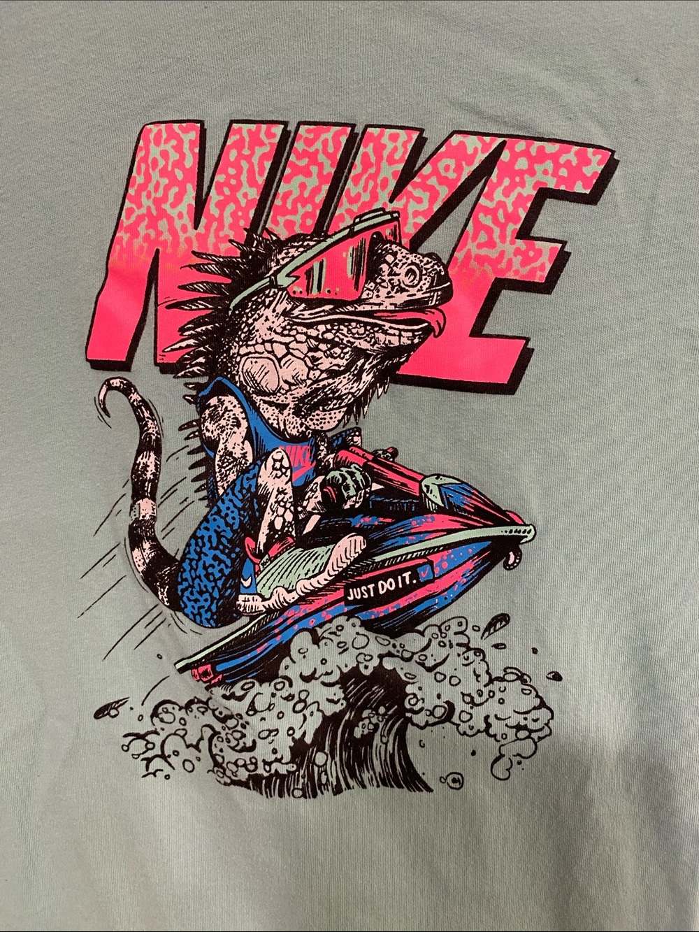 Nike Reptile Jet-Ski Graphic Tee in Hot Pink and Teal
